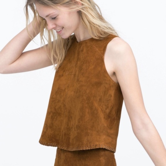 Zara Tops -  SALE Zara Suede Brown Top